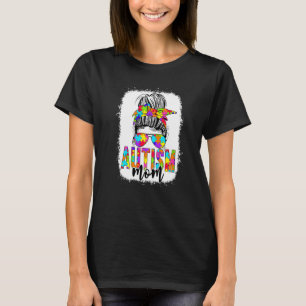 Mama Leben Unordentlicher Dutt Sonnenbrille Banda T-Shirt