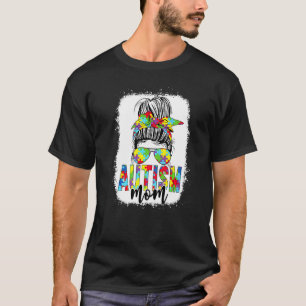 Mama Leben Unordentlicher Dutt Sonnenbrille Banda T-Shirt