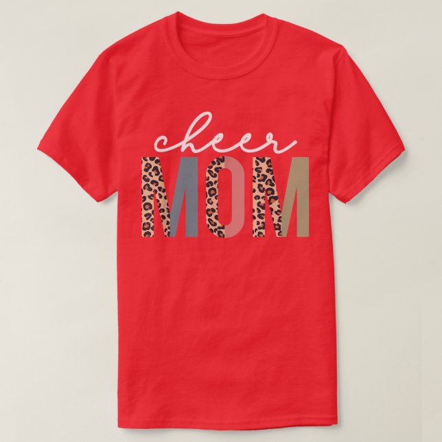 Mama Leopard Cheerleader Bleached Mütter Day T-Shirt (Design vorne)