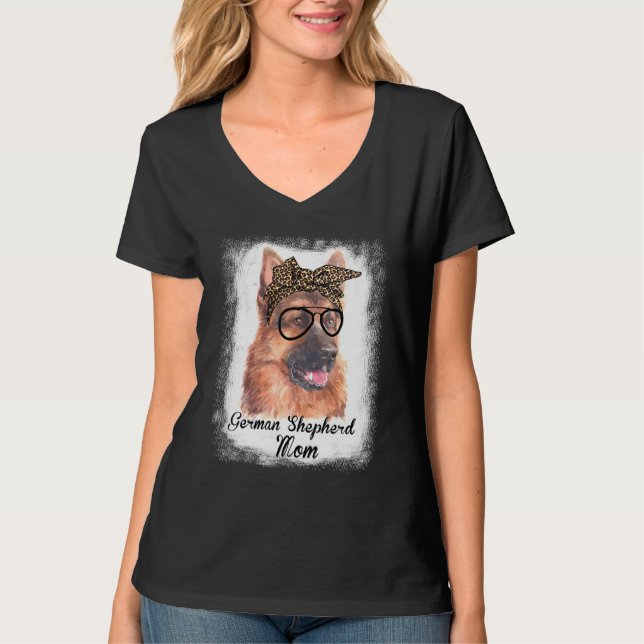 Mama Leopard gebleicht Dog Pe T-Shirt (Vorderseite)