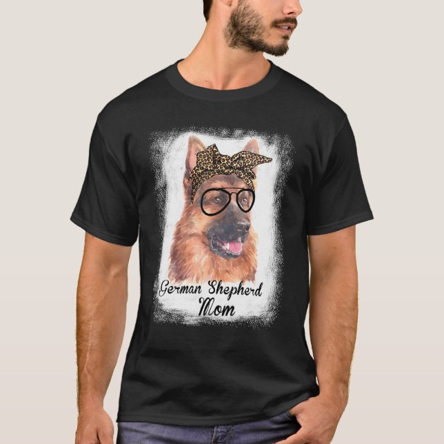 Mama Leopard gebleicht Dog Pe T-Shirt (Vorderseite)