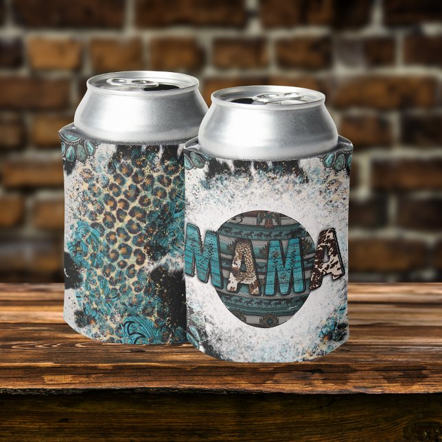 Mama Leopard Kuh Türkis Sublimation Dosenkühler (Von Creator hochgeladen)