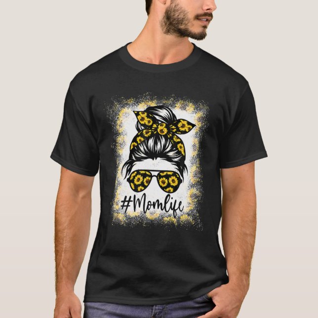 Mama Leopard Mama Leopard Messy Bun T-Shirt (Vorderseite)