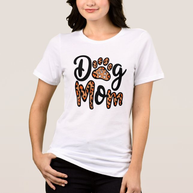 Mama Leopard Paw Print T-Shirt Tri-Blend Shirt (Vorderseite)