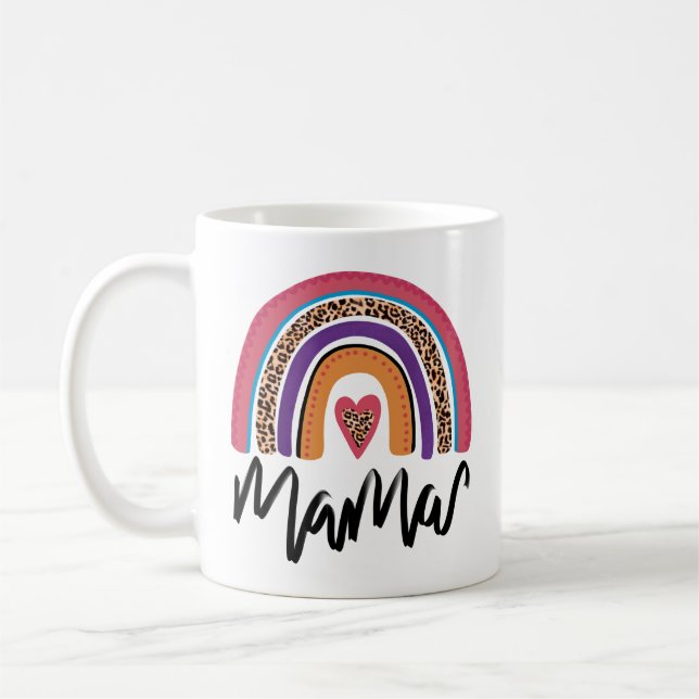 Mama Leopard Rainbow Kaffeetasse (Links)
