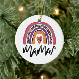 Mama Leopard Rainbow Keramik Ornament