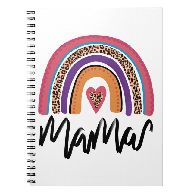 Mama Leopard Rainbow Notizblock (Vorderseite)