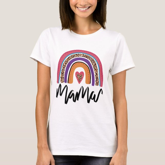 Mama Leopard Rainbow T-Shirt (Vorderseite)