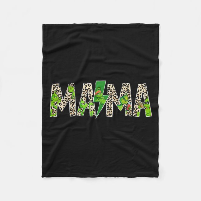 Mama Leopard Retro Mom Kindermädchen Oma Muttertag Fleecedecke (Vorderseite)
