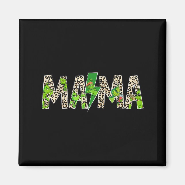 Mama Leopard Retro Mom Nanny Grandma Mother's Day  Magnet (Vorne)