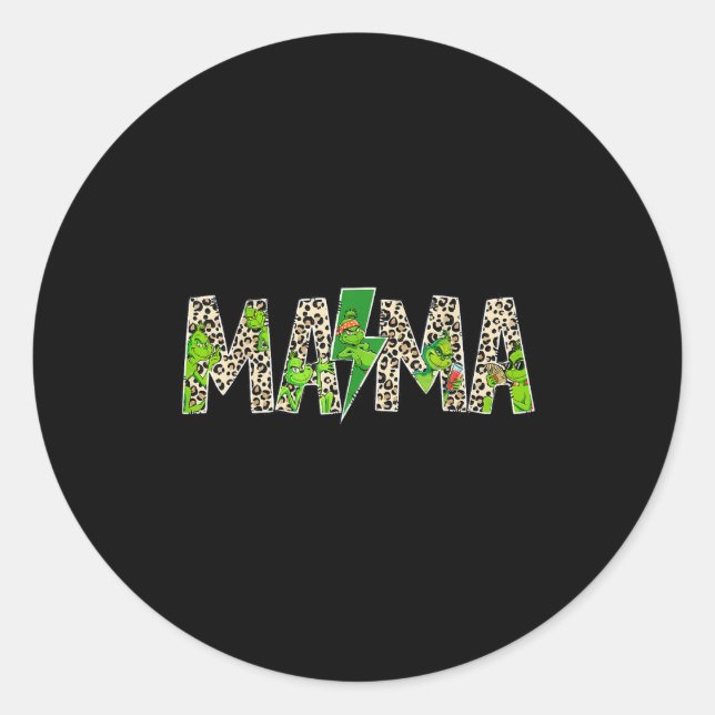 Mama Leopard Retro Mom Nanny Grandma Mother's Day  Runder Aufkleber (Vorderseite)