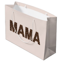 'Mama'-Leoparden-Design Soft Blush Beige Geburtsta Große Geschenktüte