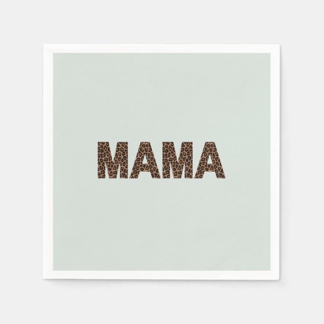 'Mama'-Leoparden-Design Soft Eukalyptus-Nebel  Serviette (Vorderseite)