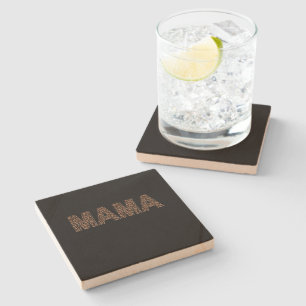 "Mama"-Leoparden-Design Trendiges Geburtstagsgesch Steinuntersetzer