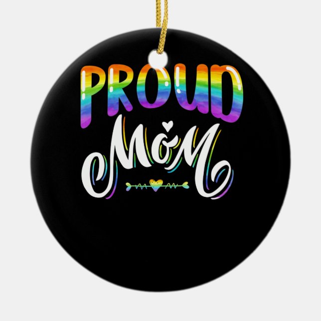Mama-LGBT-Gay Pride Lesbischer Regenbogen Keramik Ornament (Vorne)