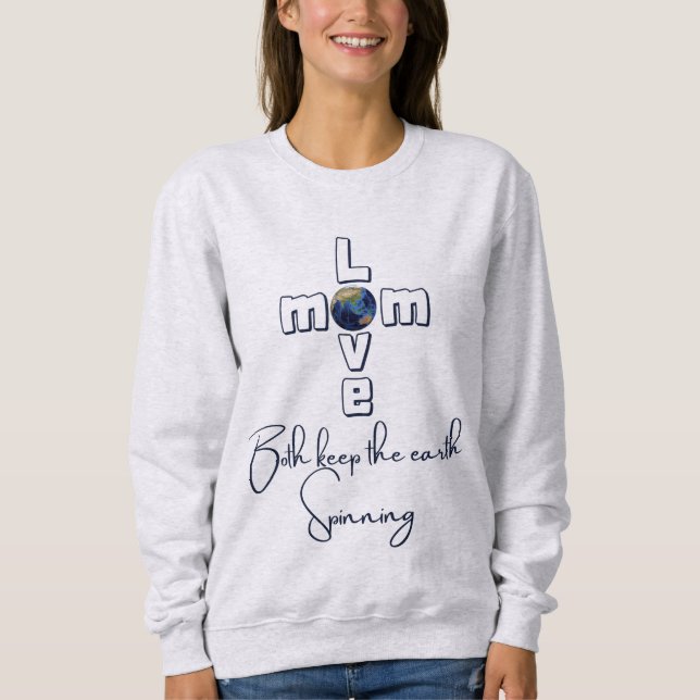 "Mama & Liebe- beide behalten Erdspinnen" (grau) Sweatshirt (Vorderseite)