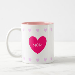 Mama Liebe Herz auf Weiß Zweifarbige Tasse