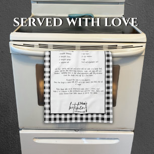 Mama Liebe serviert Rezept Schwarz-weiß Buffalo Ka Geschirrtuch