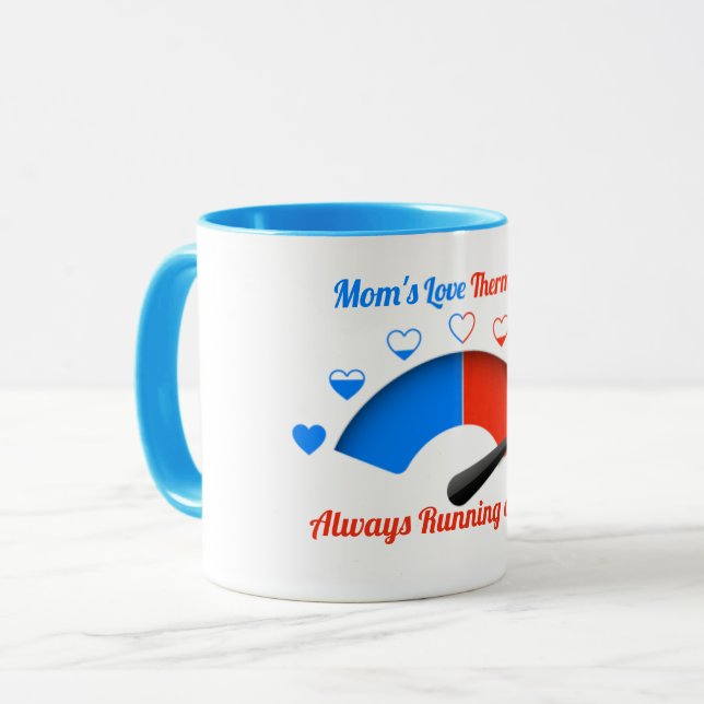 Mama Liebe Thermometer Herzmagazin Kaffee Tasse (Vorderseite Links)