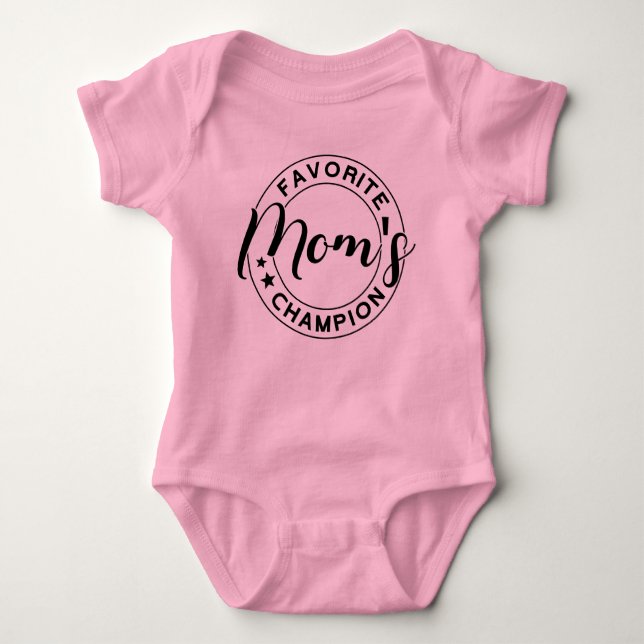 Mama-Lieblingschampion Pink Baby Strampler (Vorderseite)