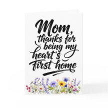 Mama liebt das erste Zuhause Aquarell Wildblume