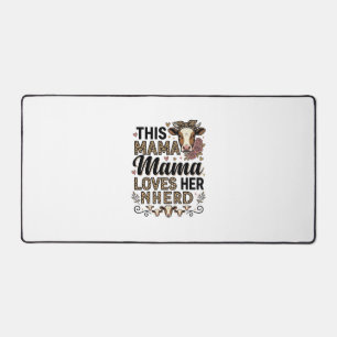 Mama liebt ihre Herde Vintage-Kuh-Mama-Shirt-Desig Schreibtischunterlage