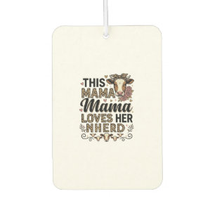 Mama liebt ihre Herde Vintage-Kuh-Mom-Shirt-Design Autolufterfrischer