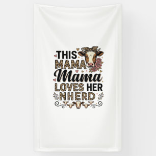 Mama liebt ihre Herde Vintage-Kuh-Mom-Shirt-Design Banner