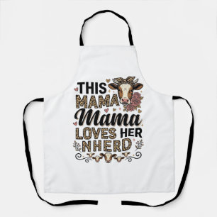 Mama liebt ihre Herde Vintage-Kuh-Mom-Shirt-Design Schürze
