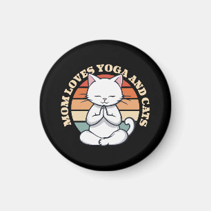 Mama liebt Katzen und Yoga Magnet