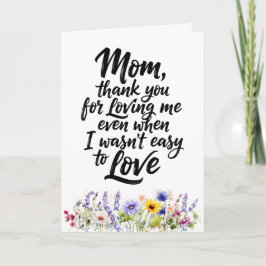 Mama liebt mich auch wenn das Wasserfarben-Wildblu Karte