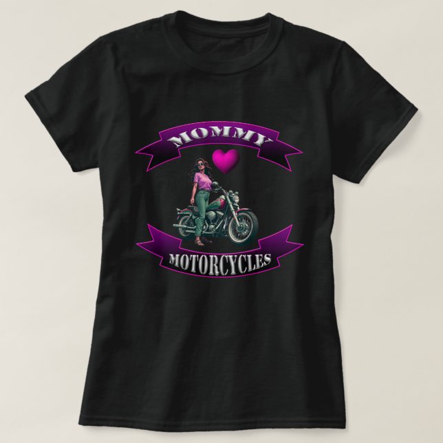 Mama liebt Motorräder T-Shirt (Design vorne)