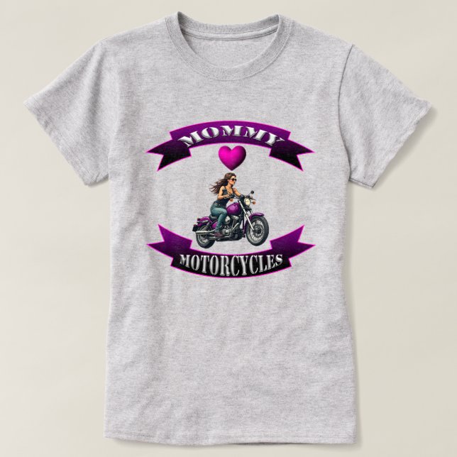 Mama liebt Motorräder T-Shirt (Design vorne)