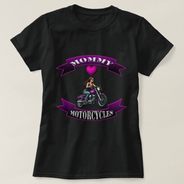 Mama liebt Motorräder T-Shirt (Design vorne)