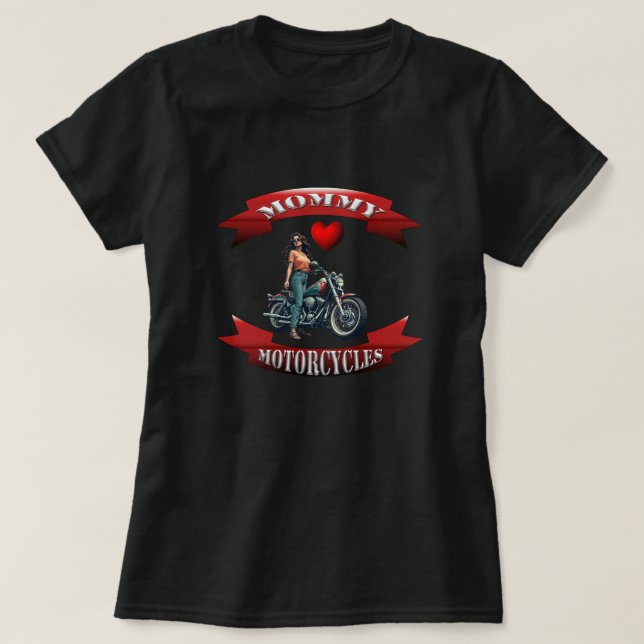 Mama liebt Motorräder T-Shirt (Design vorne)