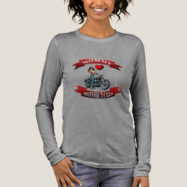 Mama liebt Motorräder Tri-Blend Shirt (Vorderseite)