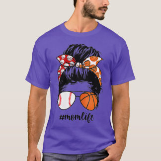 Mama Life Baseball Basketball Mama chaotisch bun l T-Shirt