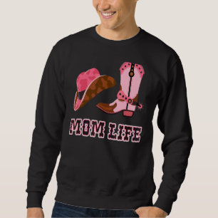 Mama Life Frauen Niedliche Girl Boots Blinds Sweatshirt