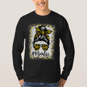 Mama Life gebleicht Mama Leben Sonnenblumen Messy T-Shirt