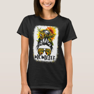 Mama Life gebleicht Mama Leben Sonnenblumen Messy T-Shirt