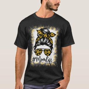 Mama Life gebleicht Mama Leben Sonnenblumen Messy T-Shirt