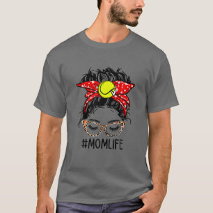 Mama Life Messy Bun Best Tennis Mama Ever Mütter D T-Shirt