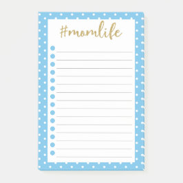 Mama Life Sky Blue Polka Dots To do Liste Niedlich Post-it Klebezettel