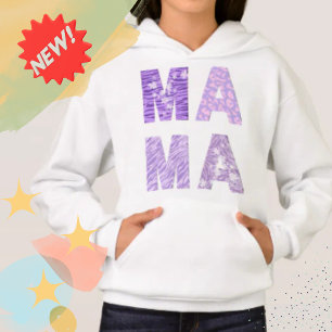 MAMA – Lila Muster Zebraliebe mit Schatten Hoodie