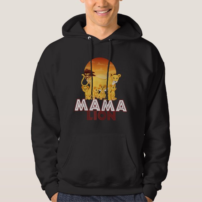 Mama Lion Big Cat Family Mother Children Hoodie (Vorderseite)