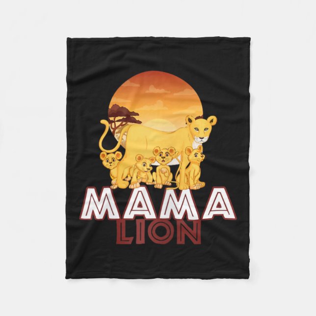 Mama Lion - Big Cat Family Mother Children T-Shirt Fleecedecke (Vorderseite)