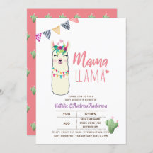 Mama Llama Baby Shower Fiesta Cacti Niedlich Girls