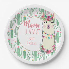 Mama Llama Fiesta Baby Girl Duschgeschirr Pappteller