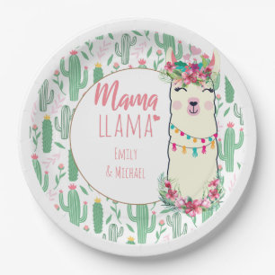 Mama Llama Fiesta Baby Girl Duschgeschirr Pappteller