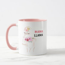Mama Llama Funny Hübsch Floral Pink Llama